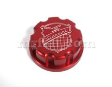 Load image into Gallery viewer, Fiat 500 Abarth Red Aluminum Fuel Tank Cap Abarth and Giannini Emblems Fiat

