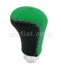 Load image into Gallery viewer, Fiat 500  600 Green Black Leather Gearshift Knob Interior Fiat   
