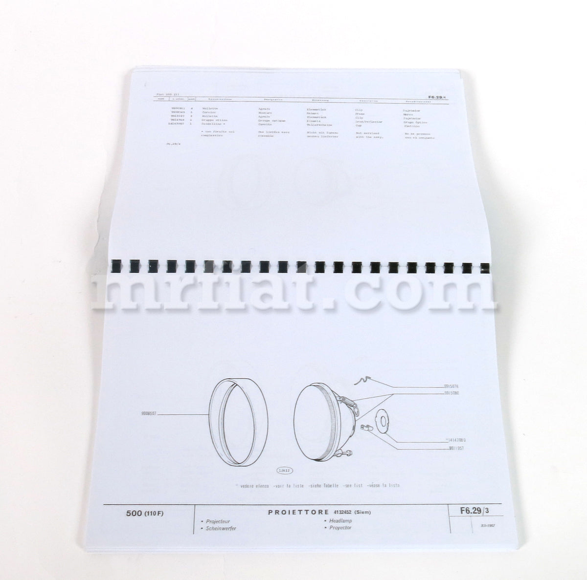 Fiat 500 Parts Catalog MrFiat