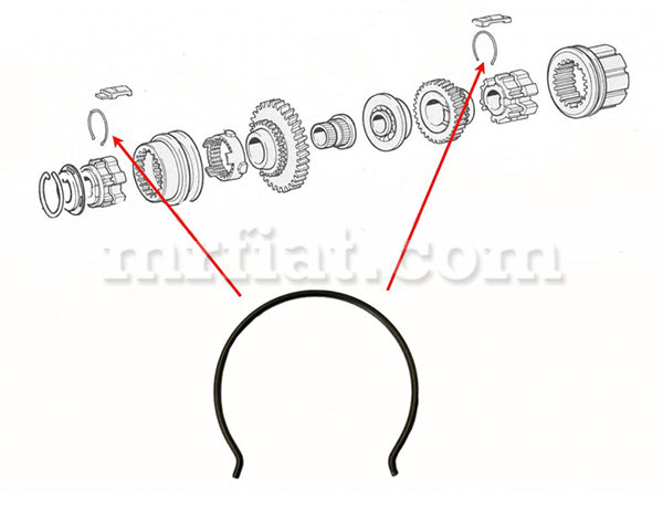 Fiat 500 R 126 Synchronized Gearbox Sleeve Hub Ring Transmission Fiat   