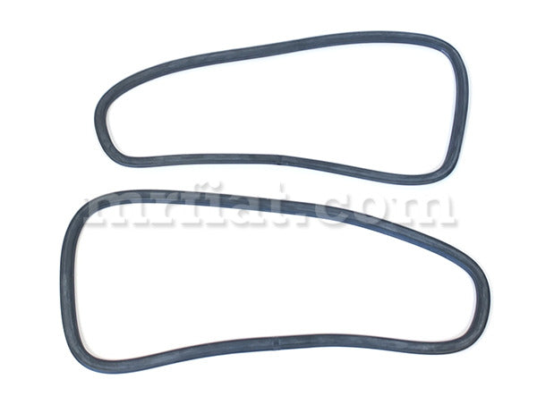 Fiat 600 Rear Side Window Gasket Set W/ Chrome Insert Groove OEM Glass and Seals Fiat   