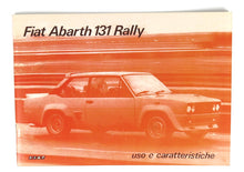 Load image into Gallery viewer, Fiat 131 Abarth Users Manual Accessories Fiat
