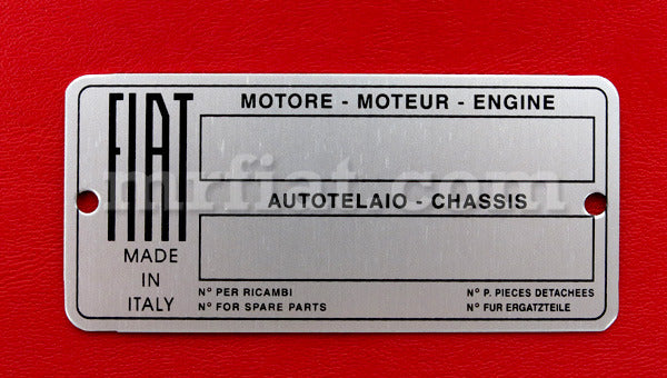 Fiat ID Plate Engine Fiat   