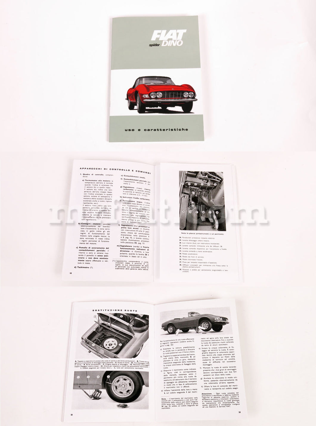 Fiat Dino 2000 Fiat Dino Spider Owner's Manual Italian Accessories Fiat   