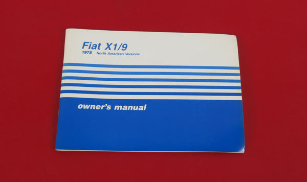 Fiat X 1/9 Owners Manual North American Version Accessories Fiat   