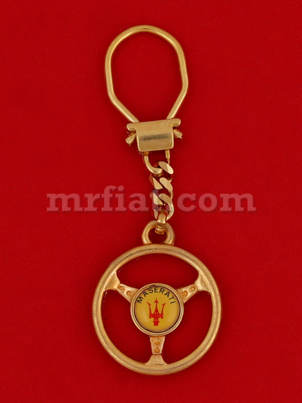 Maserati Gold Wheel Keychain Accessories Maserati   