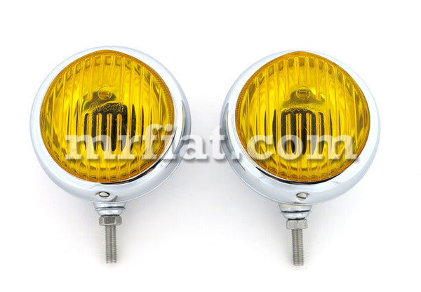 Porsche 356 A B Yellow Bosch Round 130 mm Fog Light Set Lights Porsche