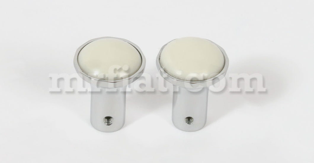 Mercedes 180 190 Ponton W120 W121 Chrome/White Radio Knob Set 2 Pcs Interior Mercedes   