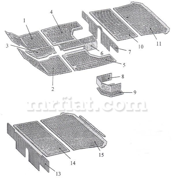 Topolino Belvedere  Lamiera Giardiniera Rubber Floor Interior Fiat   