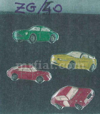 Alfa Romeo Zagato Story 4 Piece Pin Set Emblems Alfa Romeo   